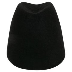 Yves Saint Laurent Fez Hat in Black Felt