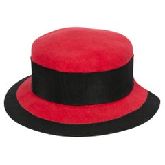 Yves Saint Laurent Red and Black Catwalk Hat