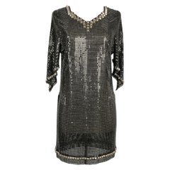 Retro Paco Rabanne Mini Dress in Metallic Mesh