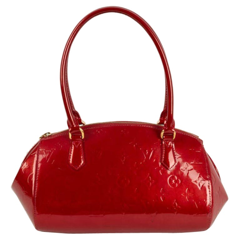 New LOUIS VUITTON Red Leather Multicolor Handbag SHORT HANDLE STRAP