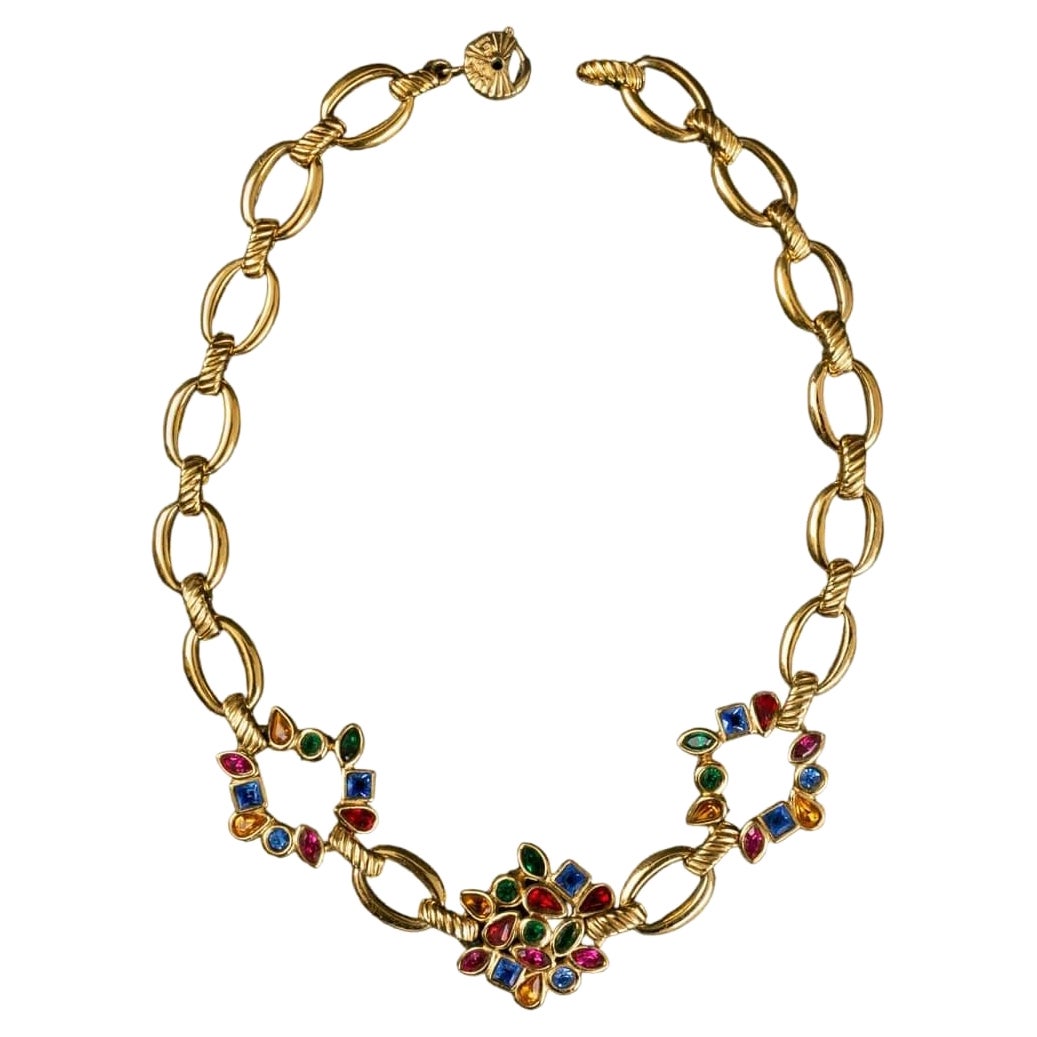 Yves Saint Laurent Gilded Metal Necklace  For Sale