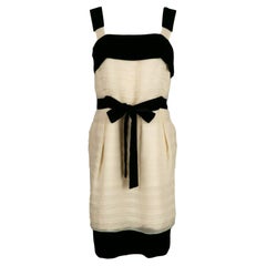 Vestido Yves Saint Laurent de gasa de seda y terciopelo