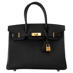 Hermes Handbag Birkin 30 Epsom Black 89 Gold Hardware 2016  