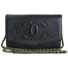Chanel Woc Black Caviar Wallet On Chain 3way Crossbody Bag