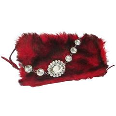Miu Miu Red and Black Shoulder Bag with crystal swarovski 12