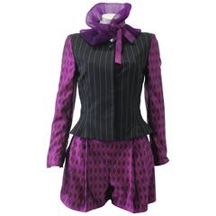 Gianni Versace Shorts Suit With Ruffle Collar Fall 1990 8