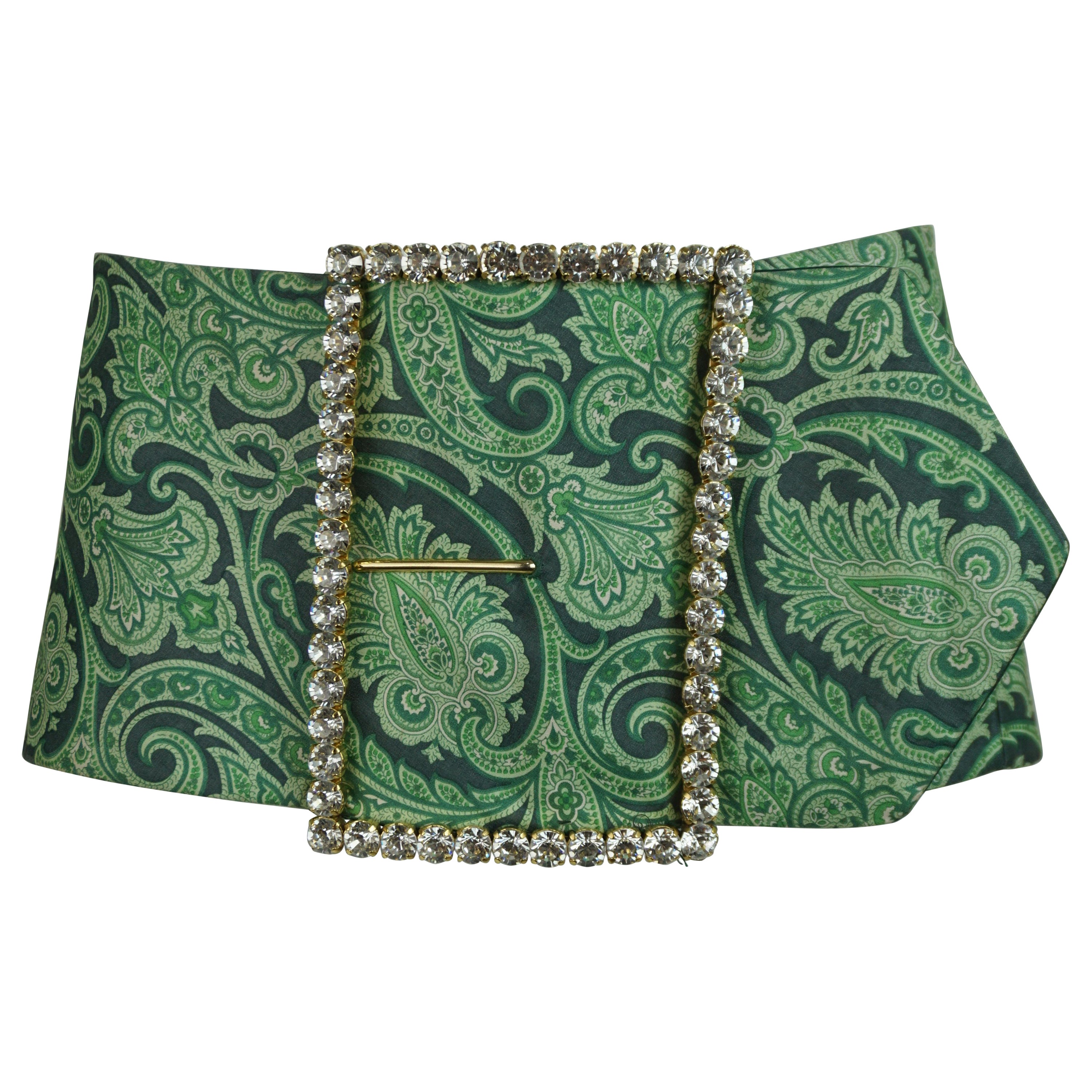 Dolce & Gabbana green Paisley Skirt S/S 2000