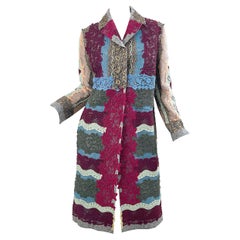 Valentino Blake - Manteau de défilé en dentelle et patchwork de laine, taille 2, automne 2015