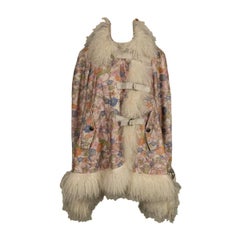 Wool Galliano Flower Printed Jacket, Size 40FR