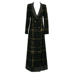 Chanel Long Black Wool Blend Coat
