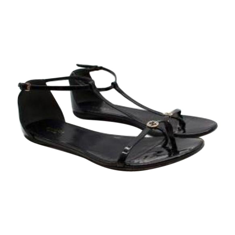 GG THONG SANDALS 25S IN RED LAMBSKIN WITH GOLD HARDWARE