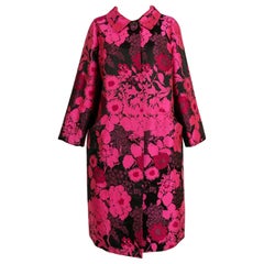Lanvin Pink and Black Silk Coat, 1960's