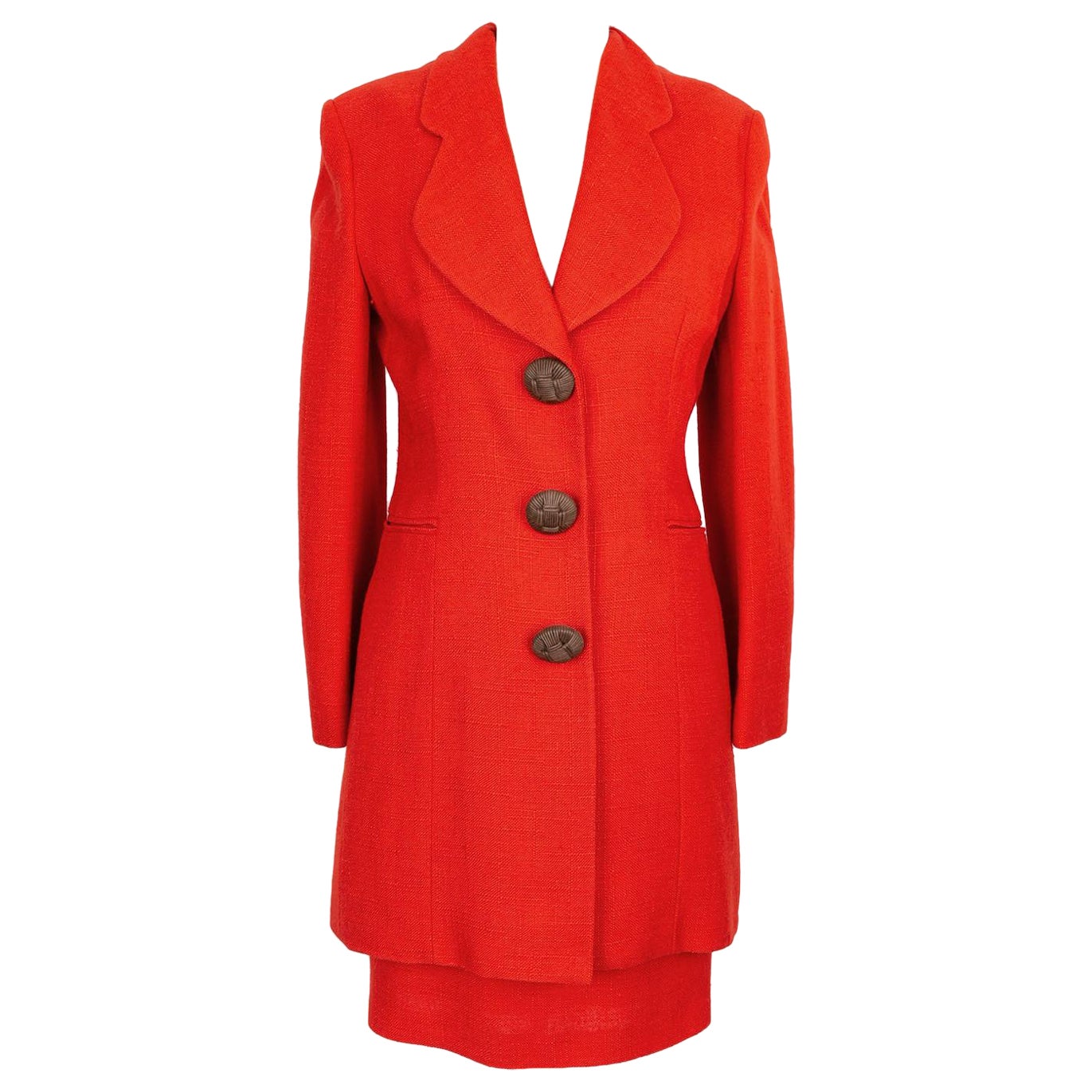 Christian Dior Red Linen and Cotton Three-Piece Set For Sale