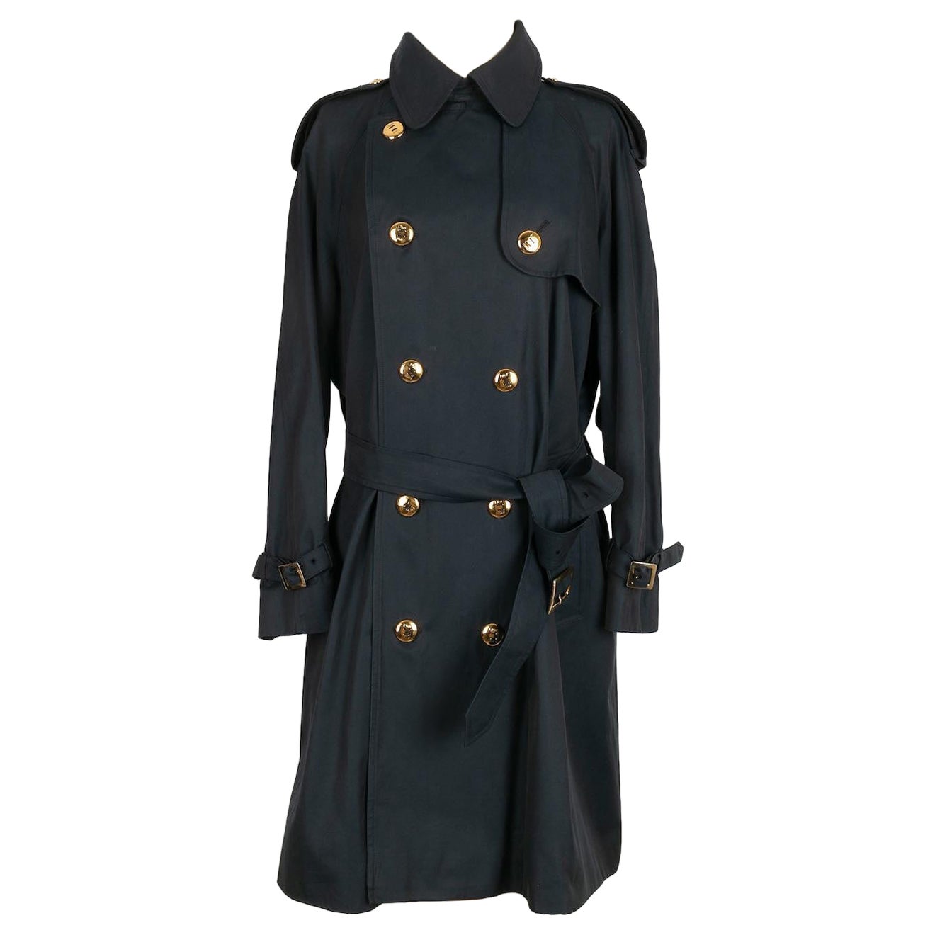 Christian Dior Navy Blue Trench Coat For Sale