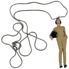 Chanel Necklace Representing a doll of  Keira Knightley. Collector VIP gift