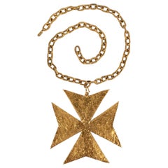 Vintage Goossens Maltese Cross Necklace 