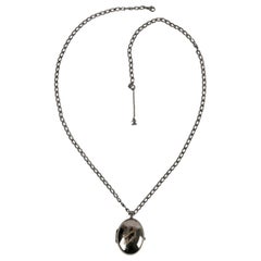 Chanel Pendant Necklace in Silver Plated Metal