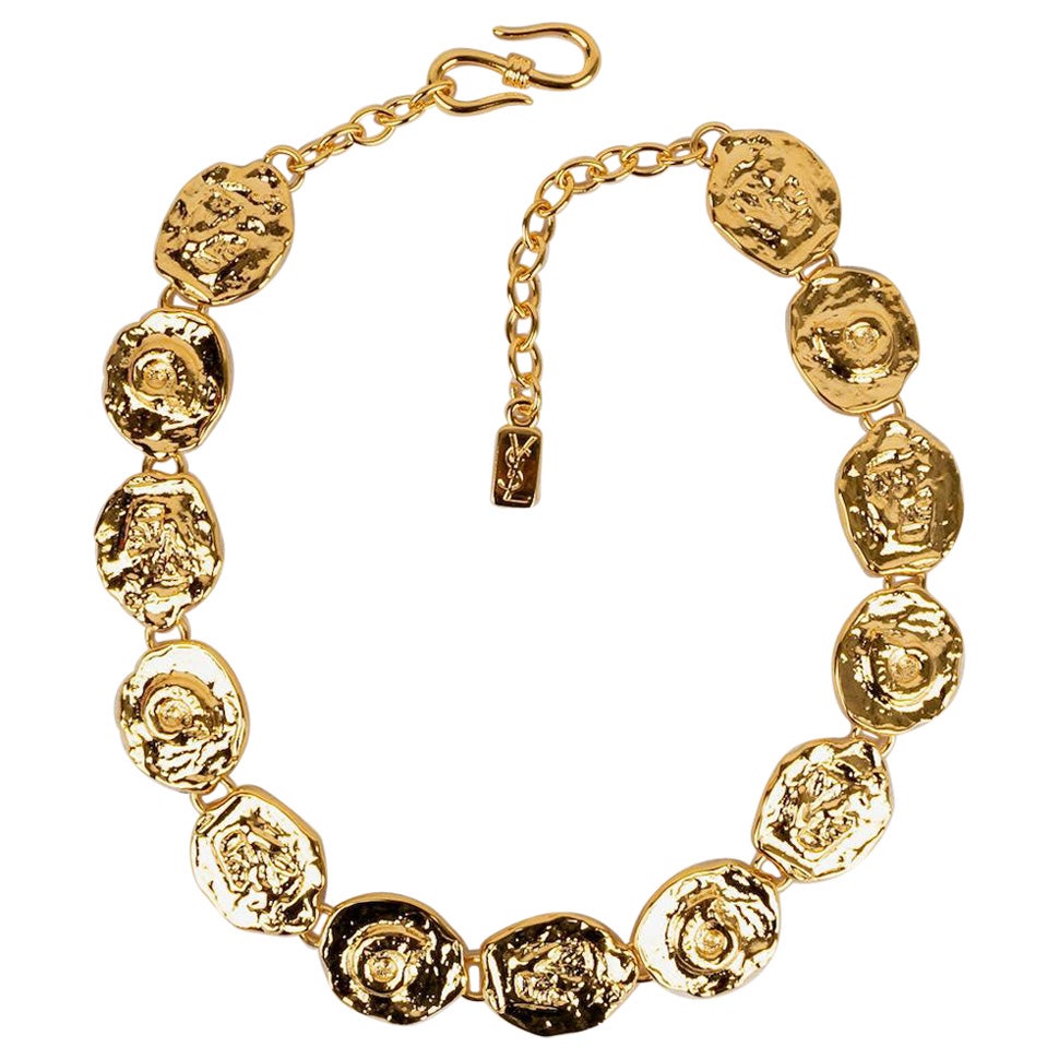 Yves Saint Laurent Halskette aus Gold-Metall im Angebot