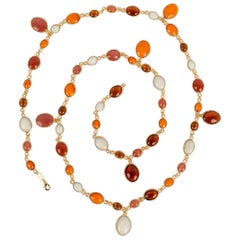 Collier Augustine en métal doré et pâte de verre