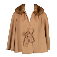 Manteau Christian Dior en cachemire beige, taille 36FR, 2009