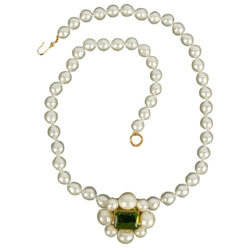Chanel Multicolor Glass, Metal And Imitation Pearl CC Necklace, 2007  Available For Immediate Sale At Sotheby's