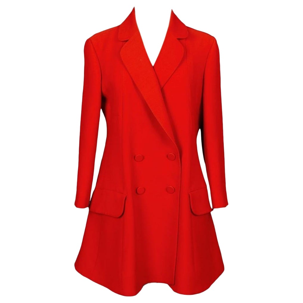 Christian Dior Red Wool and Silk Coat Size 40FR, 2006 For Sale