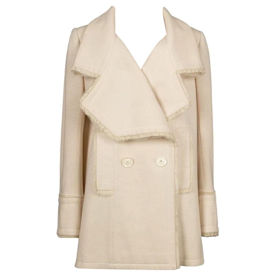Christian Dior White Wool Coat Size 40FR, 2005 For Sale