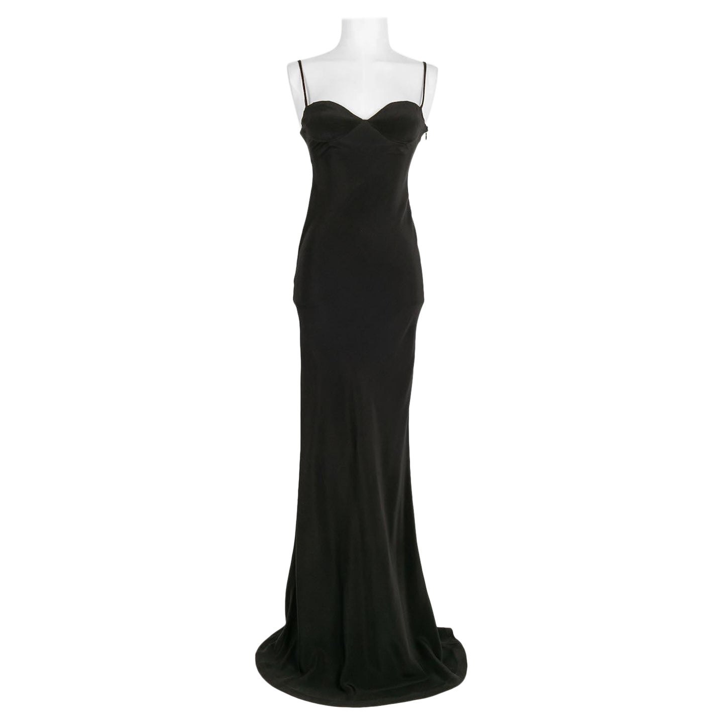Franck Sorbier Haute Couture Long Silk Dress, Size 36FR For Sale