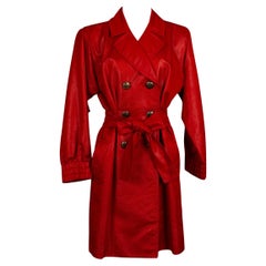 Yves Saint Laurent Trench Red Coat, Size 36FR