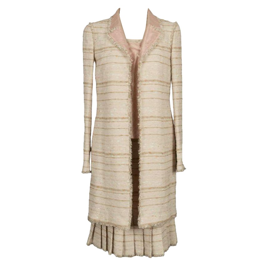 Chanel Outfit Top, Skirt and Coat Set Size 40FR Summer, 2004 For Sale
