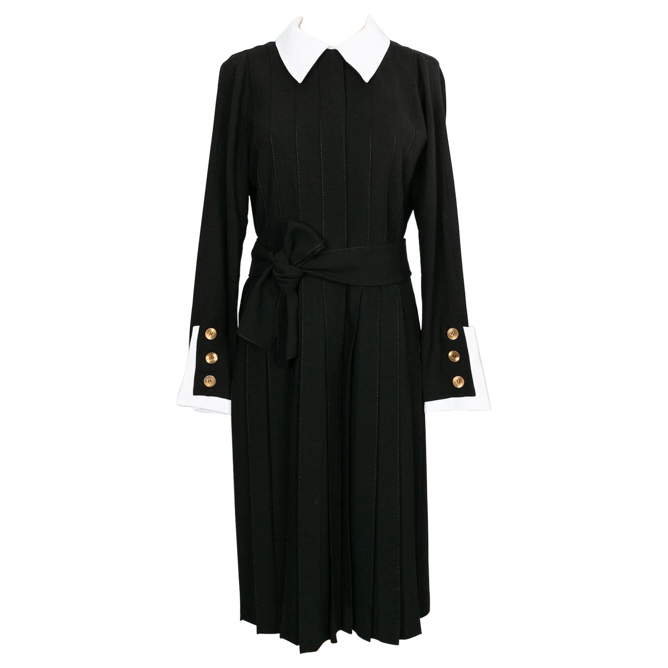 Chanel Haute Couture Black Jersey Dress For Sale