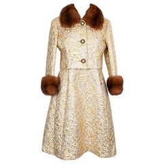 Vintage Pierre Balmain Haute Couture Fur and Silk Crep Set
