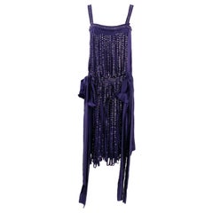 Lanvin Embellished Purple Silk Dress Winter Collection, 2004