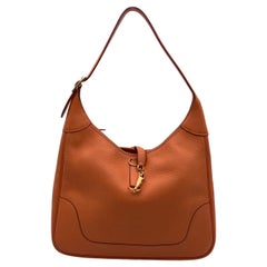 Hermes Orange Leather Sac Trim II 35 Hobo Shoulder Bag