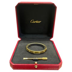 Antique 2000s Cartier Yellow Gold 18K Love Bracelet Size 16