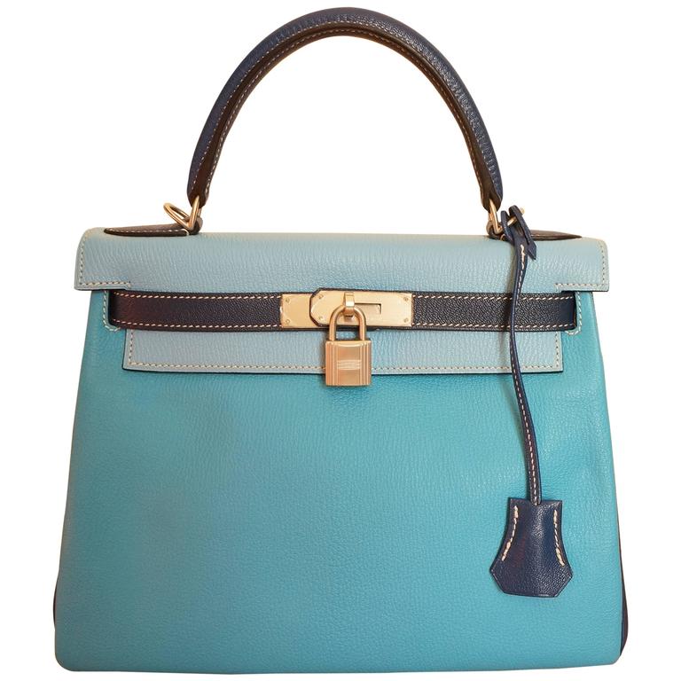 3 colors Hermes Kelly 28 Bag with Shoulder Strap. at 1stdibs