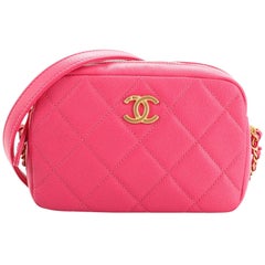 Chanel Chain Melody Camera Bag Quilted Caviar Small