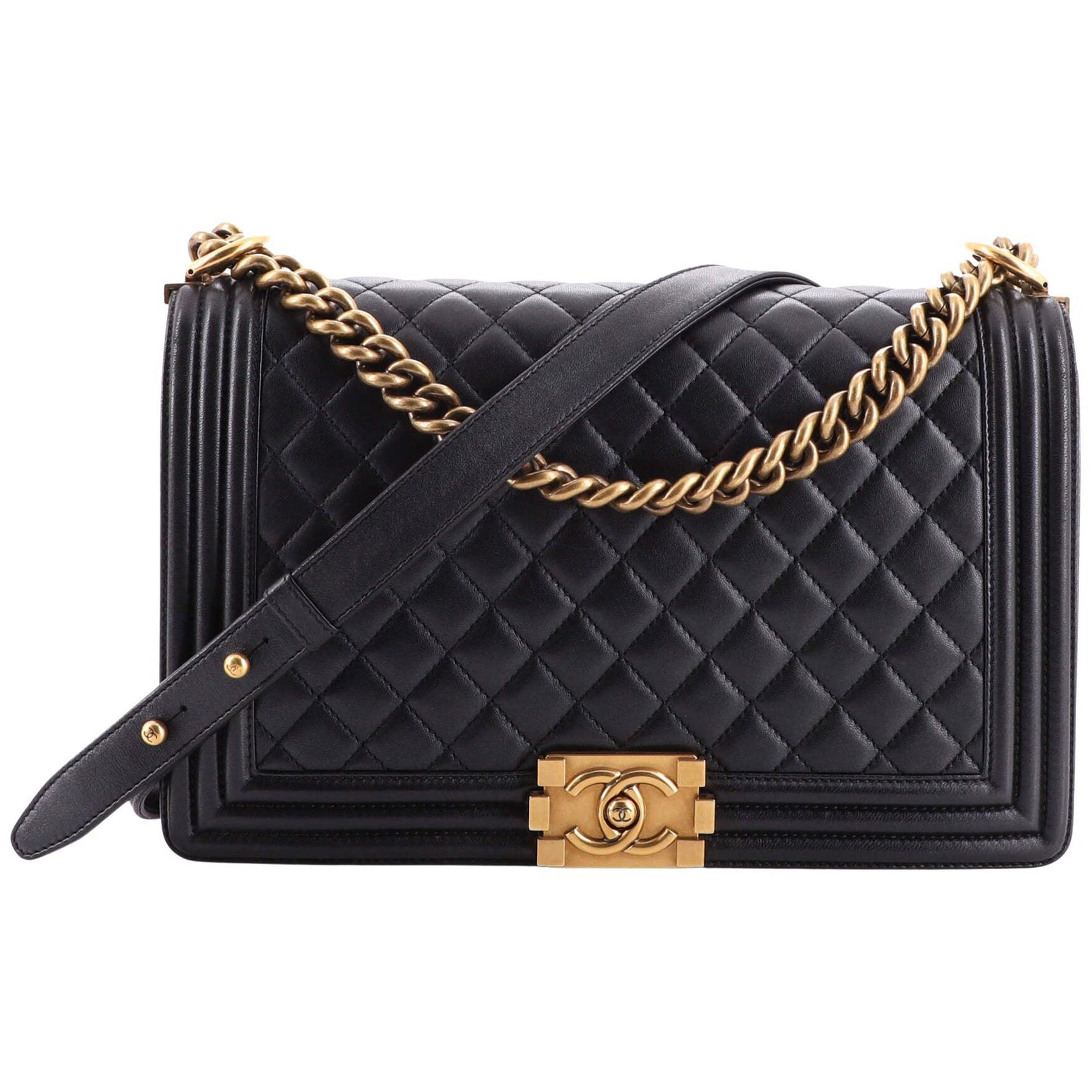 Chanel Boy Flap Bag Quilted Lambskin New Medium at 1stDibs