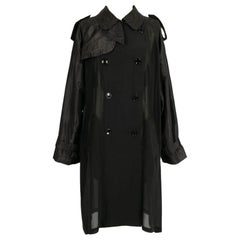 John Galliano Schwarzer Seiden-Trenchcoat