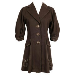 Manteau court en cuir Brown de Christian Dior, taille 34FR