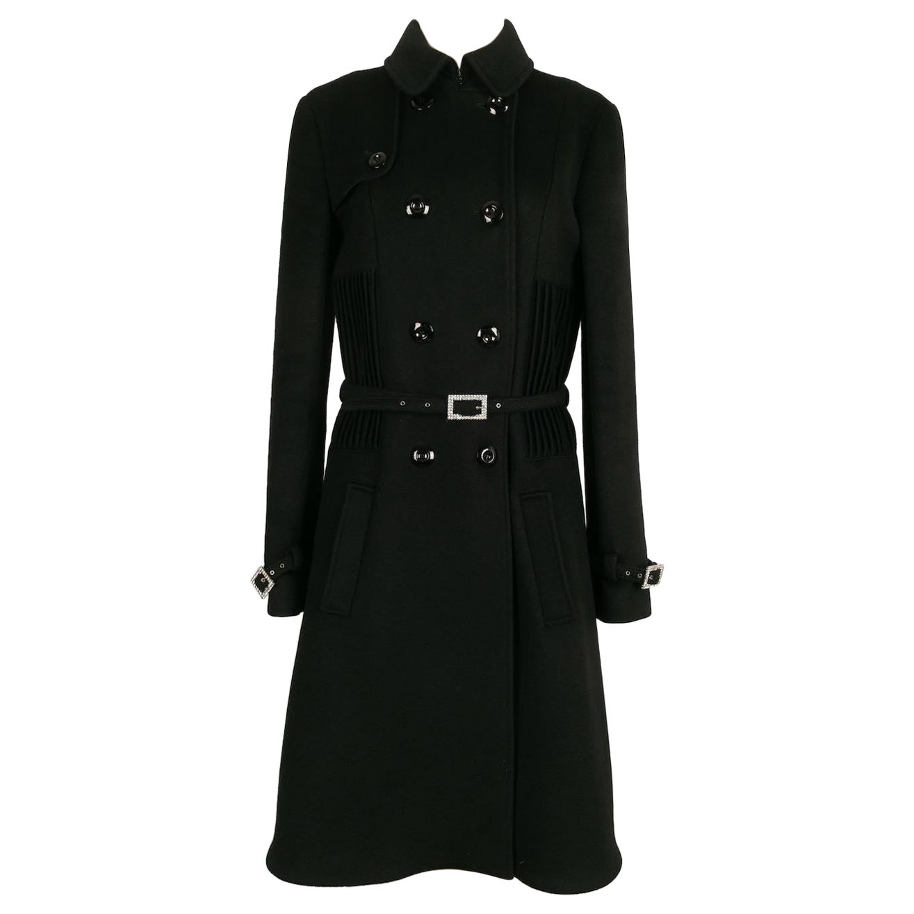 Dior Black Cashmere Coat Winter Collection, 2007 For Sale