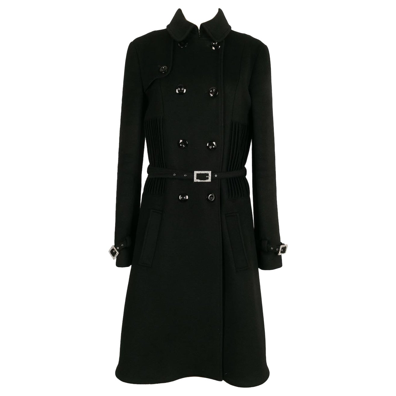 Dior Schwarzer Kaschmirmantel Winterkollektion, 2007 im Angebot