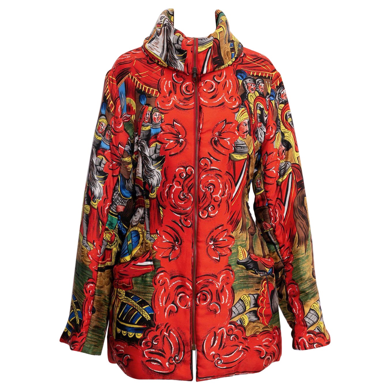 Dolce & Gabbana Silk Conquistadores Print Jacket For Sale