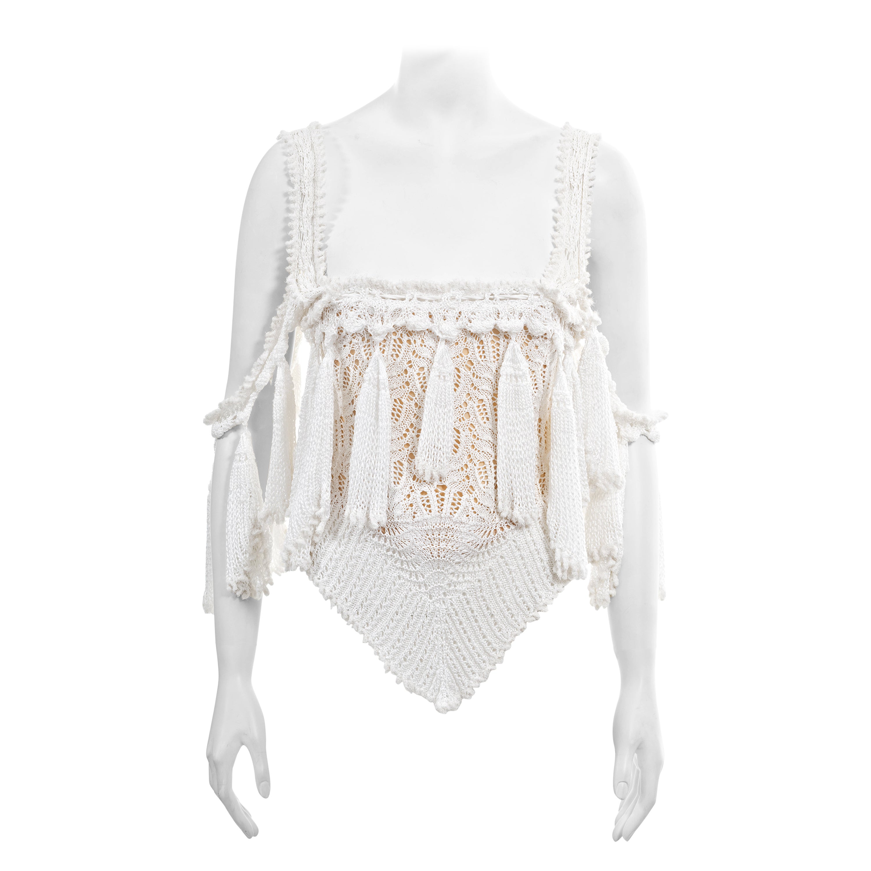 Vivienne Westwood 'Cafe Society' white knitted lace corset, ss 1994 For Sale