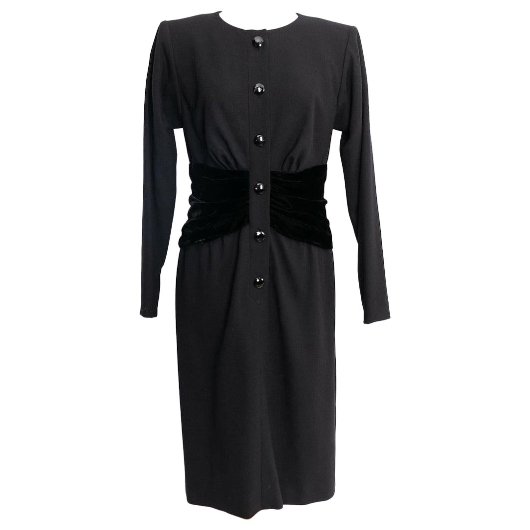 Yves Saint Laurent Haute Couture Black Dress  For Sale
