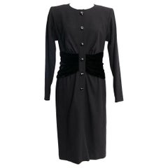 Vintage Yves Saint Laurent Haute Couture Black Dress 