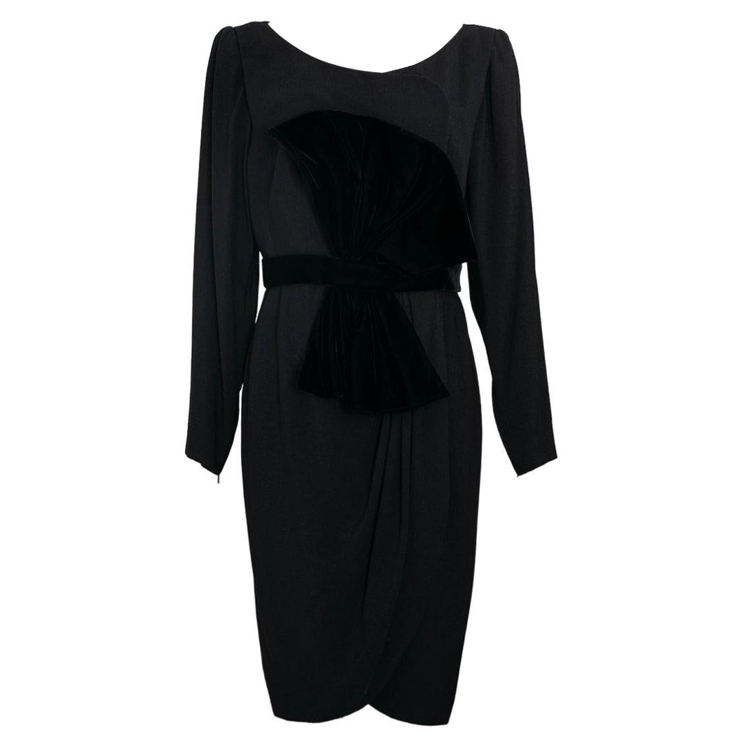 Yves saint Laurent Haute Couture Black Dress For Sale