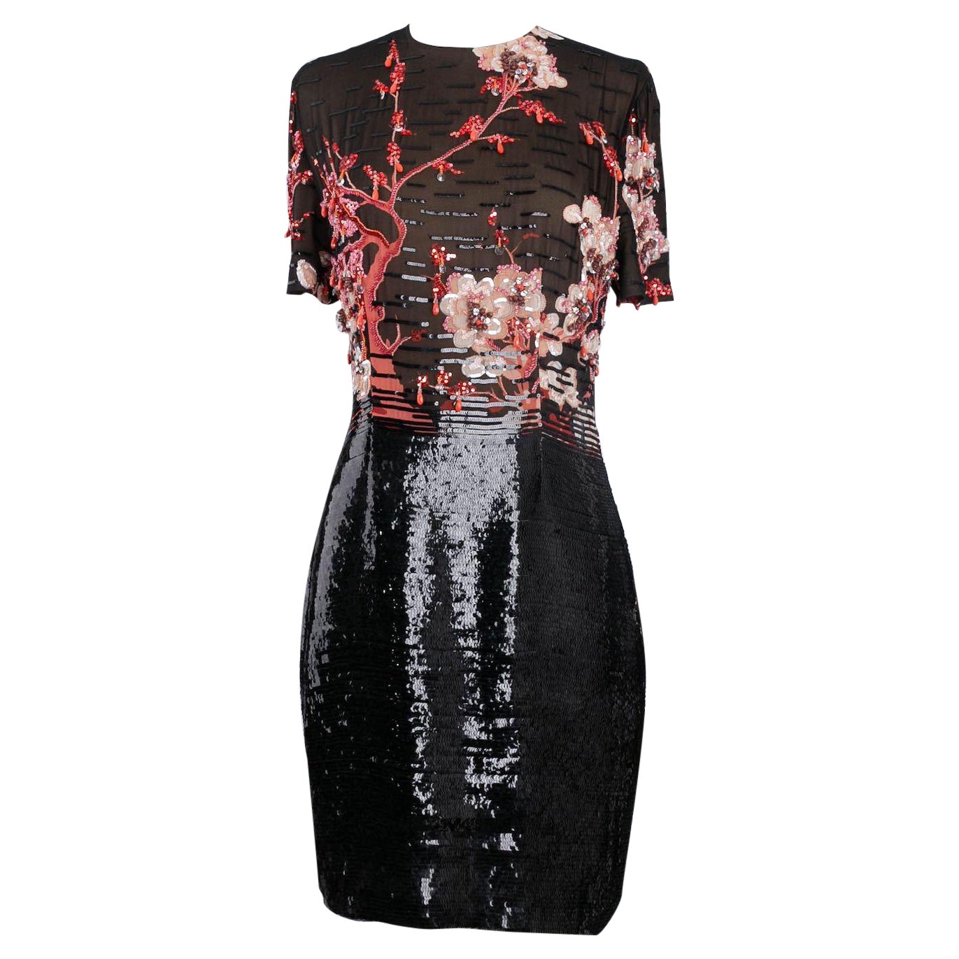 Dior Haute Couture Dress in Embroidered Silk, Size 36FR For Sale