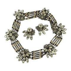 Extraordinary Miriam Haskell Pearl and Cut Steel Collar Suite