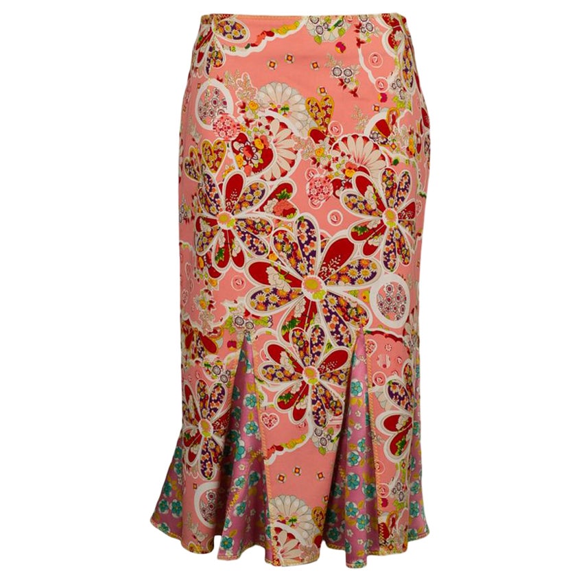 Galliano Floral Print Skirt, Size 38FR For Sale
